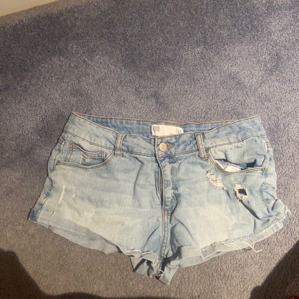 Light wash jean denim shorts